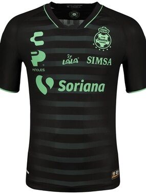 Brand New Charly Santos Laguna Men’s Black Soccer Jersey with Mint Green Accents